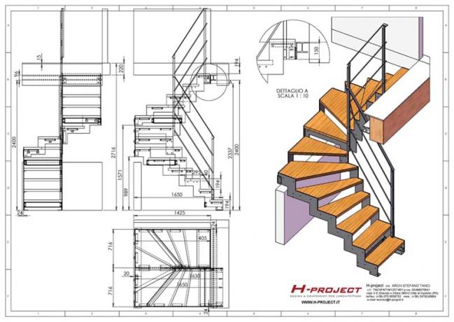 S3 d3 scala prefabbricata piccola disegni scale da interno ed ... Disegno scala a chiocciola