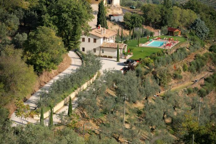 vista dall'alto del casolare 