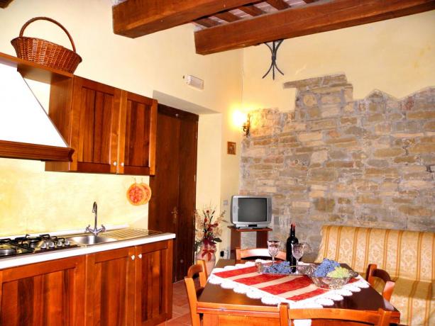 Cucina Appartamento in Agriturismo a Gubbio 