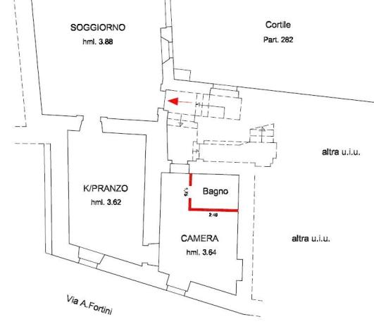 Planimetria dell'abitazione in affitto Assisi 
