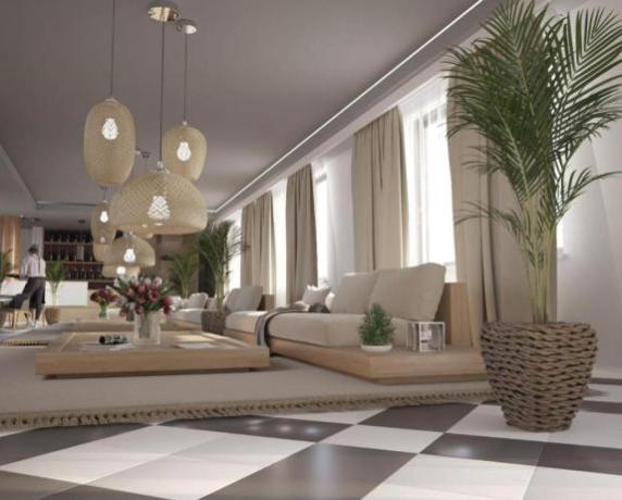 Sala lounge per gli ospiti villaggio Sicilia 