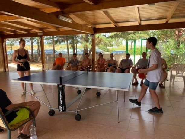 Tavolo da ping pong a disposizione degli ospiti 