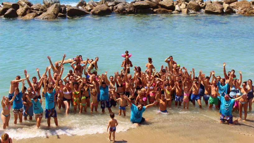 Animazione in acqua, campeggio fronte mare, Palinuro