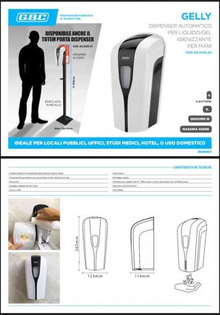 Colonna distributore GEL Disinfettante per: Ufficio-Negozio-Ambulatorio