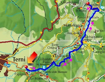 Risultati immagini per CASCATA DELLE MARMORE CARTINA