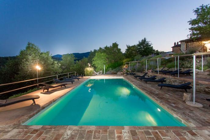 Relais con piscina vista panoramica Umbria 