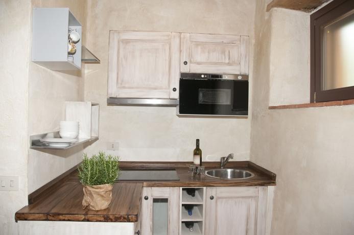 Cucina in appartamento 4 persone, giardino, Toscana