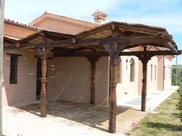 Pergola ingresso tettoia zig zag Forlì