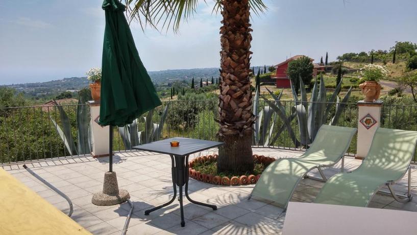 Terrazza solarium panoramica B&B a Santa Venerina