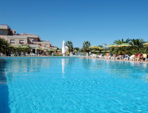 Piscina esterna con Lettini in Hotel  