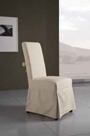 Sedia vestita con fiocco cotone Ecru (Sfoderabile)
