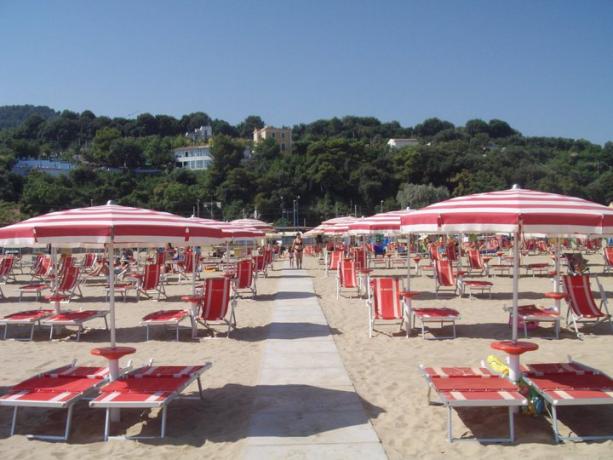 Spiaggia convenzionata con Hotel a Rodi Garganico