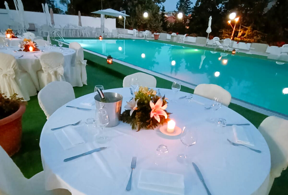 Fantastica cena romantica in piscina vicino Pescara 
