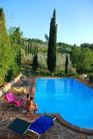Piscina attrezzata esclusiva per la villa