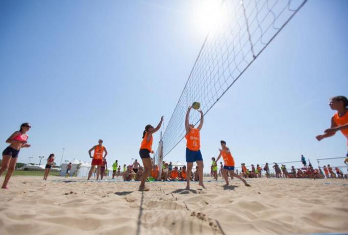 Beach volley su spiaggia privata, campeggio Palinuro
