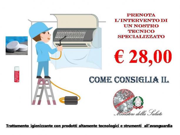 Pulizia, Bonifica Split Condizionatore basso costo, prezzo-28-euro