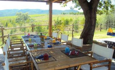 Gazebo per mangiare all'aperto e giochi per bambini 