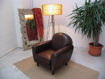 Poltrona London in Pelle stile Vintage.