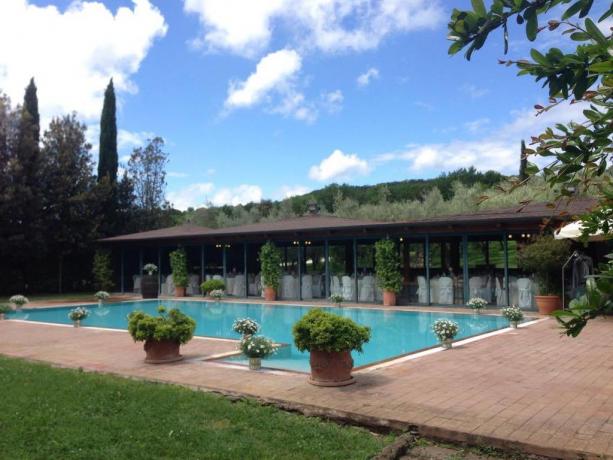 Piscina privata con ampio giardino a Narni