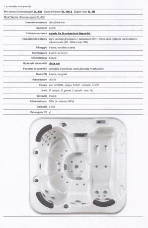 Vasca idromassaggio 5 posti, scheda tecnica. prezzo stock