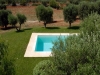piscina immersa tra ulivi secolari, in Masseria