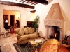 Villa hall with fireplace