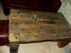 TAVOLINO BASSO IN ANTICO ROVERE E CRISTALLO