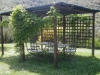 Detail of the gazebo surrounded by nature