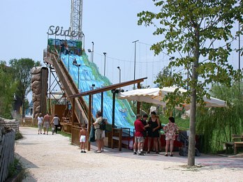 Waterslides and Flumrides in the Water-park, Italy