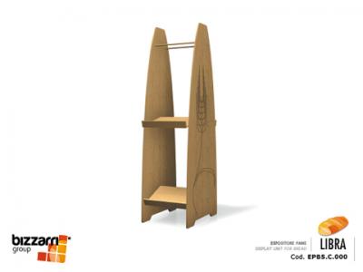 Espositore pane e ceste in legno e vimini