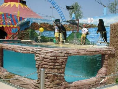 Entertainments and water shows at Gulliverlandia, Italy