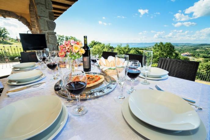 Appartamento Rosso 8 persone vista lago di Bolsena 