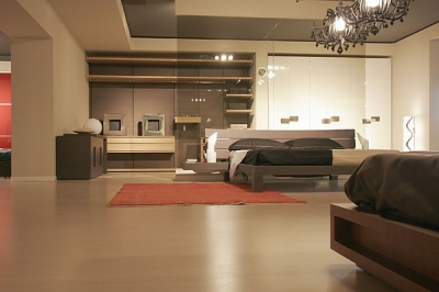 Letto moderno rovere con comodini