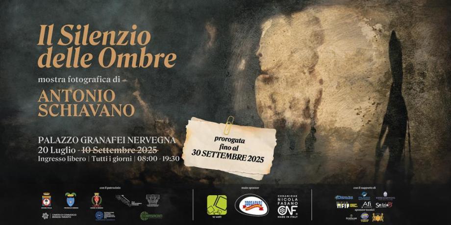 PROROGA MOSTRA "Il Silenzio delle Ombre" di Schiavano - fino al 30/09/2025