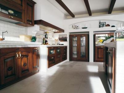 Cucina finta muratura in Legno Massello CASTELLANA