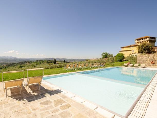 Piscina con vista agriturismo Fiesole 