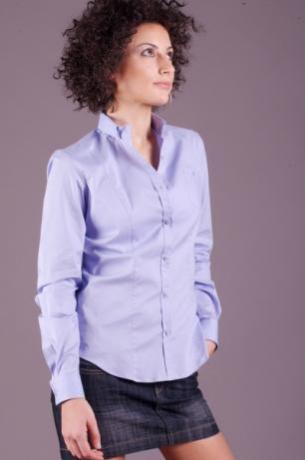 Camicia donna alla coreana maniche lunghe modello