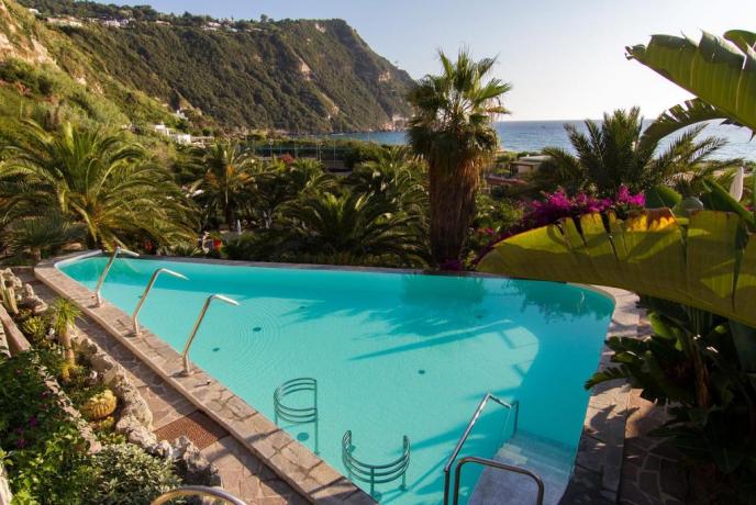 Ampia piscina acqua calda termale a ischia