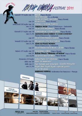 Locandina - programma Festival Rockin' Umbria Umbertide