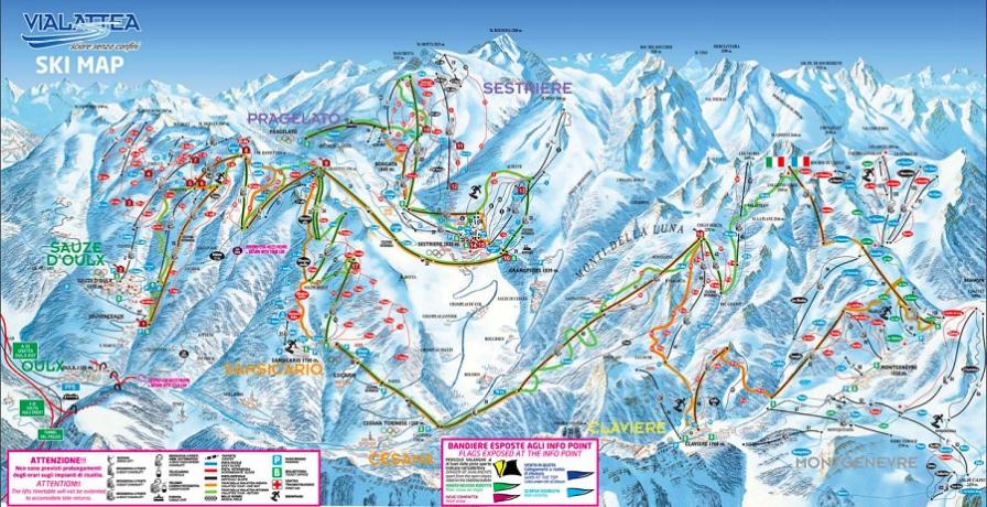 Mappa Via Lattea Villaggio Blu Serena Sestriere 