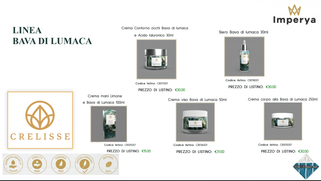 Linea Bava Lumaca Imperya- Crema Viso-Corpo e Siero
