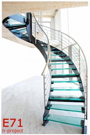 Scala elicoidale prefabbricata acciaio verniciato, vetro, inox
