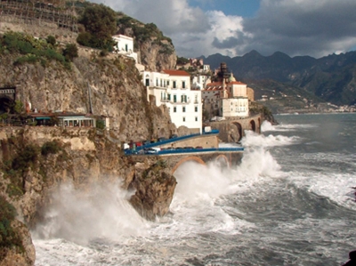 waves on the Amalfi coast