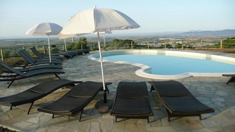 Piscina con Lettini e Ombrelloni