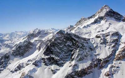 Monte Rosa, the highest mountain in Italy