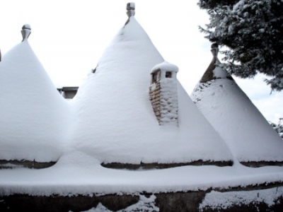 Trulli in the snow