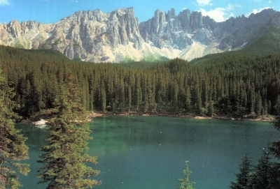 latemar mountain-lake