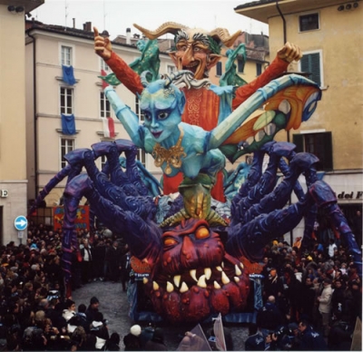 Papier-mache sculptures of the carnival