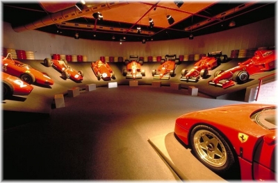 the Ferrari showroom