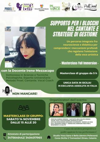 masterclass sui blocchi emotivi e gestione nel cantante